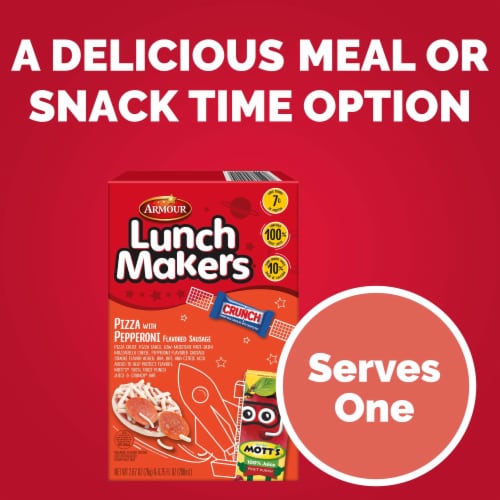 Armour LunchMakers Pizza with Pepperoni Sausage Meal Kit with Juice & Candy Bar Perspective: top