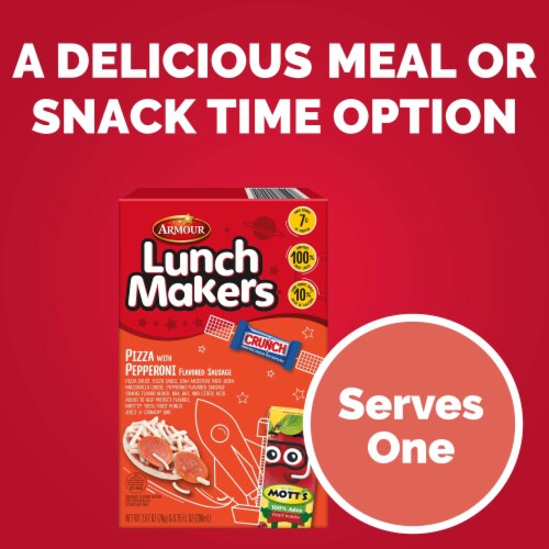 Armour LunchMakers Pizza with Pepperoni Sausage Meal Kit with Juice & Candy Bar Perspective: top