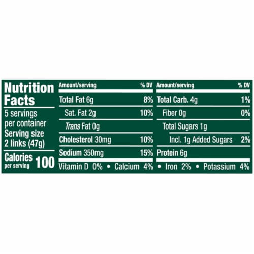 Eckrich Smok-Y Turkey Breakfast Sausage Links Perspective: top