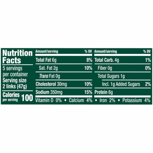 Eckrich Smok-Y Turkey Breakfast Sausage Links Perspective: top