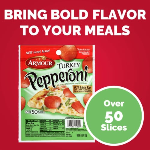 Armour Turkey Pepperoni Slices Perspective: top