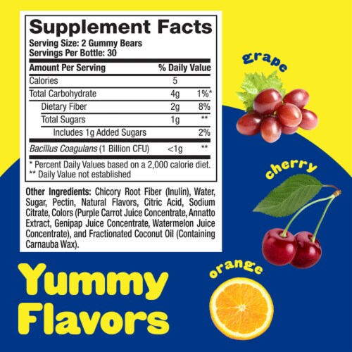 L'il Critters™ Probiotic Natural Cherry Orange & Grape Flavored Gummies Perspective: top