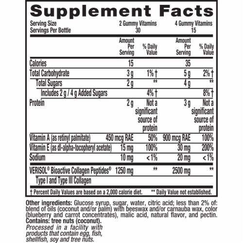 Vitafusion™ Natural Berry Pomegranate Flavor Collagen Gummy Vitamins Perspective: top