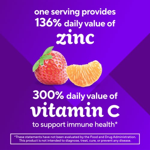 Vitafusion™ Power Zinc Natural Strawberry Tangerine Dietary Supplement Gummies Perspective: top