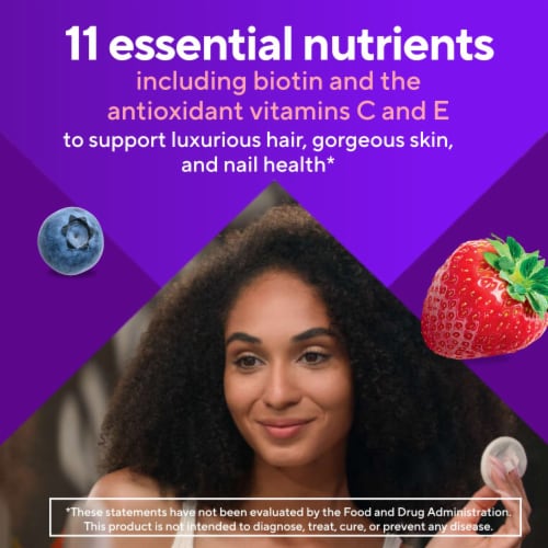 Vitafusion™ Gorgeous Hair Skin & Nails Natural Raspberry Flavor Multivitamin Gummies 100 Count Perspective: top