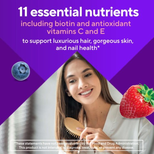 Vitafusion™ Gorgeous Hair Skin & Nails Raspberry Gummies Perspective: top