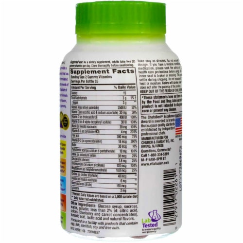 Vitafusion Men's Complete Multivitamin Gummies, Natural Berry, 70 Ct Perspective: top