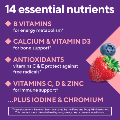 vitafusion Womens Multivitamin Berry Flavored Gummies Perspective: top