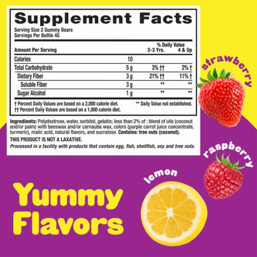 L’il Critters Fiber Berry and Lemon Flavor Daily Gummy Supplement for Kids for Digestive Support Perspective: top