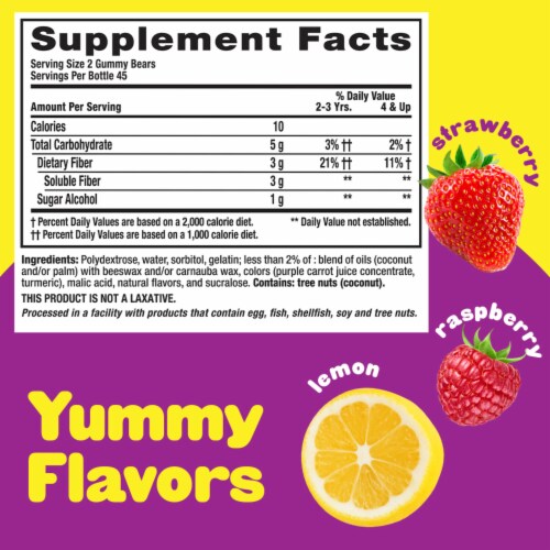 L’il Critters Fiber Berry and Lemon Flavor Daily Gummy Supplement for Kids for Digestive Support Perspective: top