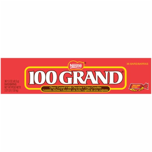 100 Grand Milk Chocolate Candy Bars Perspective: top