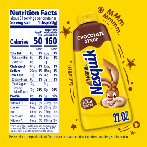 Nesquik Chocolate Syrup for Milk or Ice Cream Perspective: top