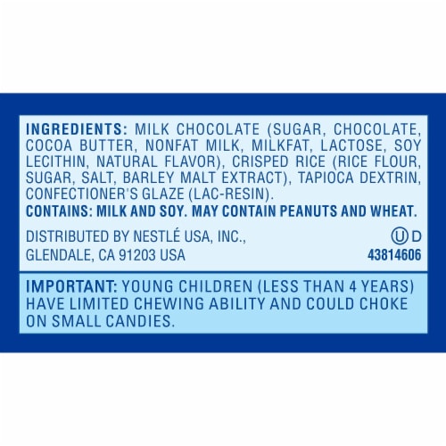 Nestle Buncha Crunch Chocolate Candy Perspective: top