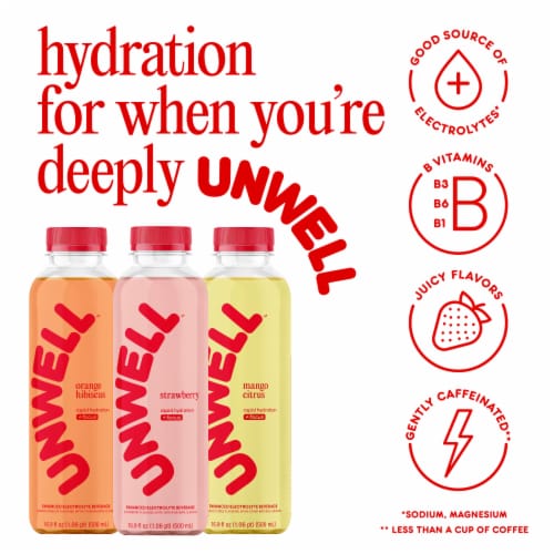 Unwell Hydration Electrolyte Drink for Rapid Hydration + Focus – Strawberry Perspective: top