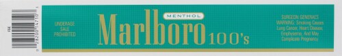 Marlboro Menthol Gold 100s Cigarettes Perspective: top