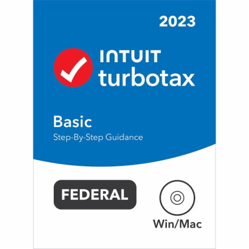 Intuit TurboTax Desktop Basic TY2023 Retail DVD PKG Perspective: top