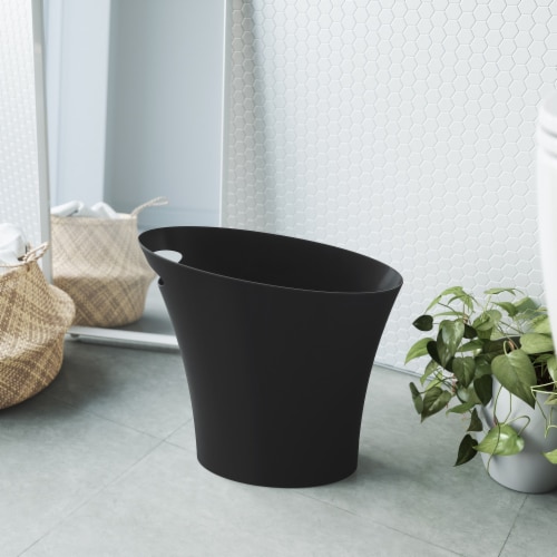 Umbra 082610-040 2 gal Skinny Waste Can  Black - pack of 6 Perspective: top