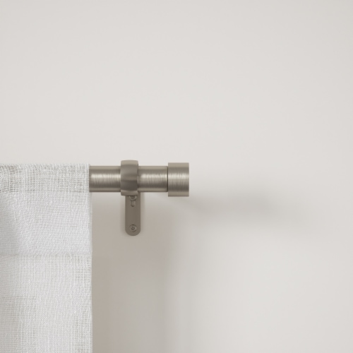 Umbra Cappa Adjustable Single Curtain Rod Set in Nickel/Silver Perspective: top