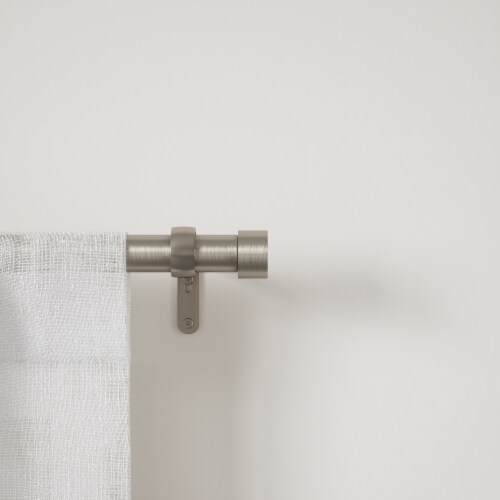 Umbra Cappa Adjustable Single Curtain Rod Set in Nickel/Silver Perspective: top