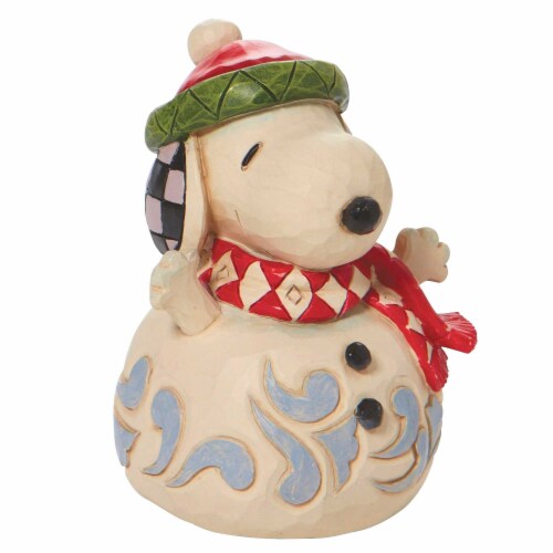 Jim Shore Snoopy Snowman Mini Polyresin Peanuts Christmas 6010326 Perspective: top