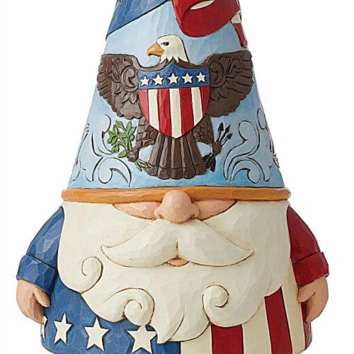 Jim Shore 11.75 Gnome Of The Free Patriotic Heartwood Creek Perspective: top
