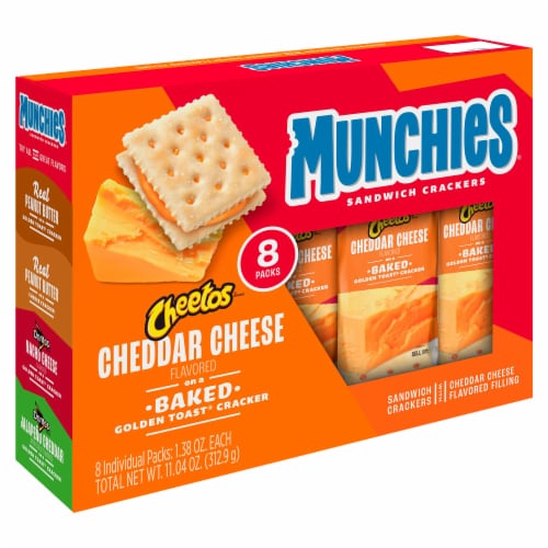 Munchies Baked Cheddar Cheese Sandwich Crackers Perspective: top