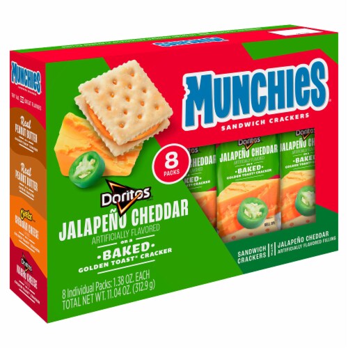Munchies Baked Jalapeno Cheddar Sandwich Crackers Perspective: top