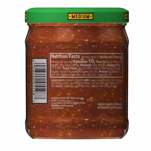 Tostitos Medium Chunky Salsa Dip Perspective: top