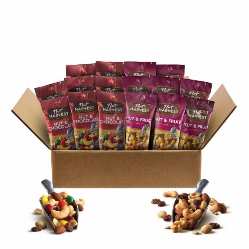 Nut Harvest Nut and Fruit Mix / Nut and Chocolate Mix Variety Pack Perspective: top