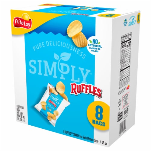 Ruffles Simply Sea Salt Potato Chips Pack Perspective: top