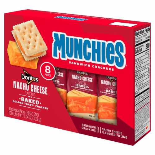 Munchies Nacho Cheese Flavored Sandwich Crackers Perspective: top