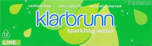 Klarbrunn® Lime Flavored Sparkling Water Cans Perspective: top