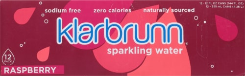 Klarbrunn® Raspberry Flavored Sparkling Water Cans Perspective: top
