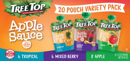 Tree Top Tropical Apple & Mixed Berry Apple Sauce Variety Pack Perspective: top