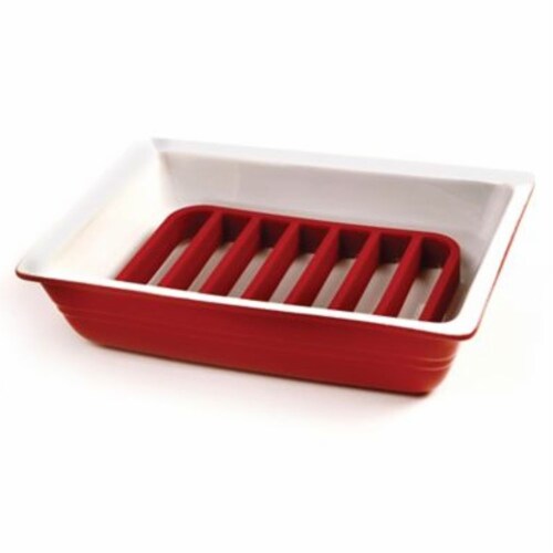 Norpro® Nonstick Silicone Roasting Rack in Red Perspective: top