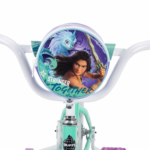 Huffy Disney's Raya Kid's Bike With Training Wheels - Green/Purple - Perspective: top