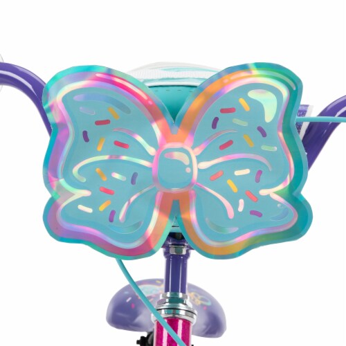 Huffy JoJo Siwa Kid's Bike With Training Wheels - Aqua/Pink Perspective: top