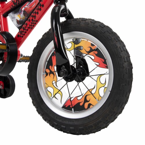 Huffy Disney Cars Kid's Bicycle With Training Wheels - Red Perspective: top