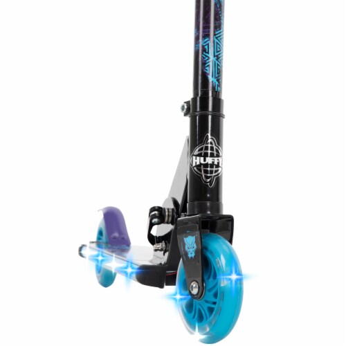 Huffy Marvel Black Panther Electro-Light 3 Wheeled Scooter - Black Perspective: top
