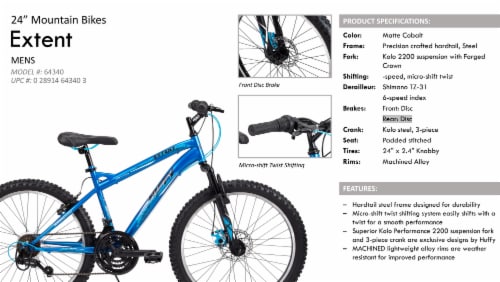 Huffy® 18-Speed Boys Blue Mountain Bike Perspective: top