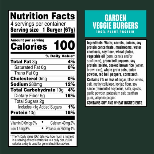 MorningStar Farms® Garden Veggie Veggie Burgers Perspective: top