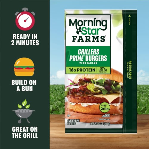 MorningStar Farms® Grillers Prime Plant Based Veggie Burgers Perspective: top