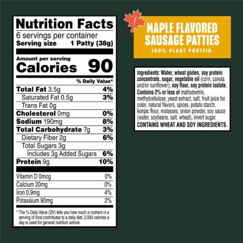 MorningStar Farms Veggie Breakfast Maple Flavored Meatless Sausage Patties Perspective: top