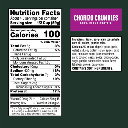 MorningStar Farms® Meal Starters Chorizo Plant Based Crumbles Perspective: top