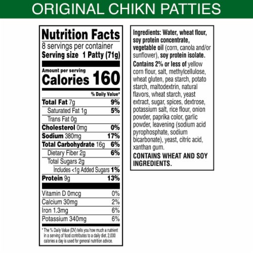 MorningStar Farms® Original Value Pack Plant Based Chik'n Patties Perspective: top