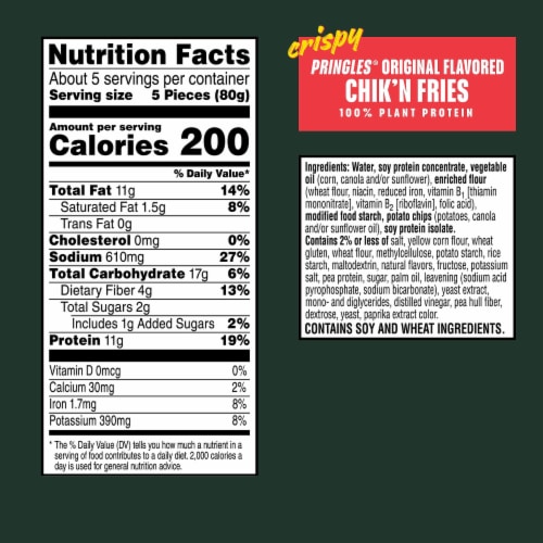 MorningStar Farms® Pringles Original Flavor Plant Based Chik'n Fries Perspective: top