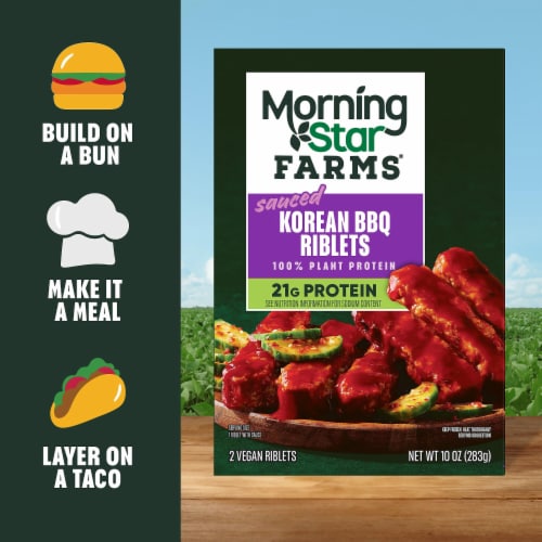 MorningStar Farms® Korean BBQ Vegan Sauced Riblets Perspective: top