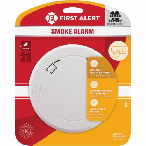 First Alert™ Sealed Battery Photoelectric Slim Round Smoke Alarm, 1 ct