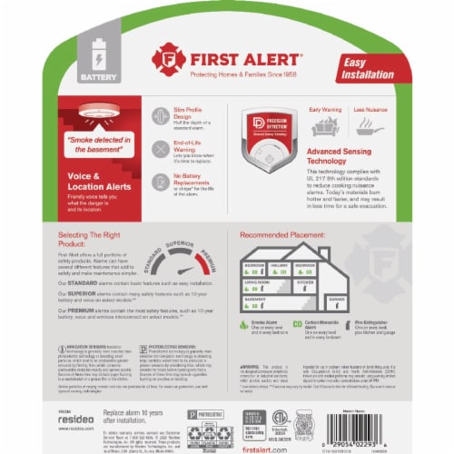 First Alert® 2-in-1 Smoke and Carbon Monoxide Alarm Perspective: top