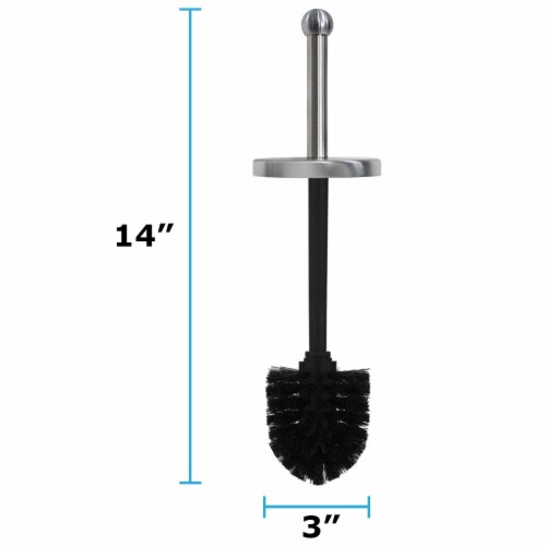 Blue Donuts Vented Stainless Steel Toilet Brush Holder Perspective: top